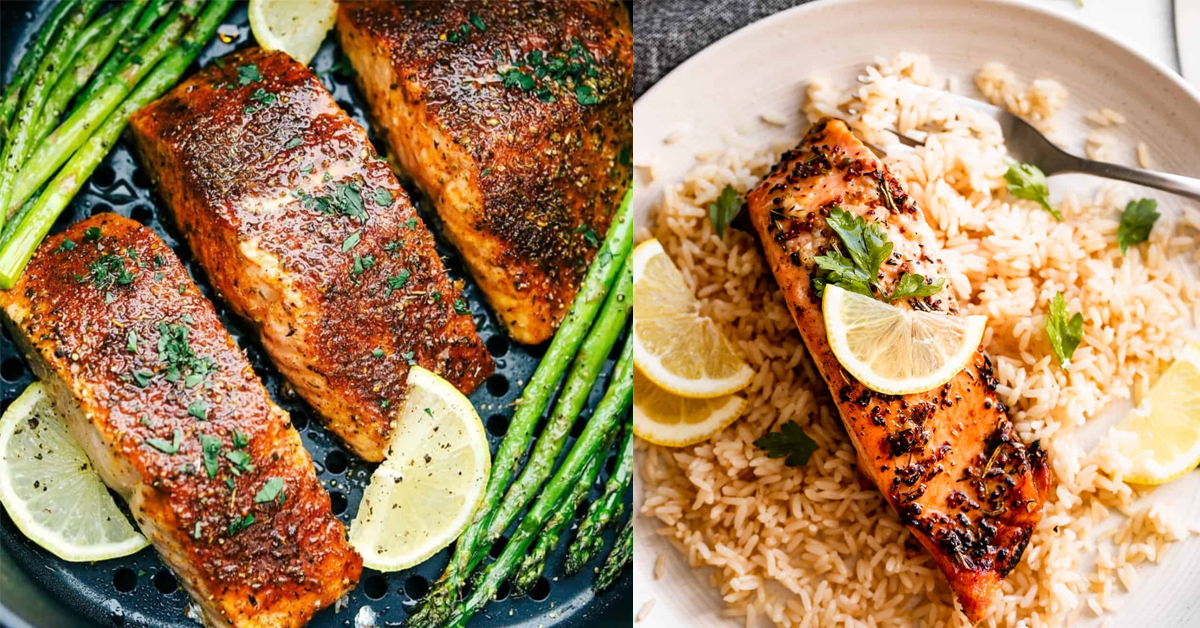 air fryer salmon and asparagus